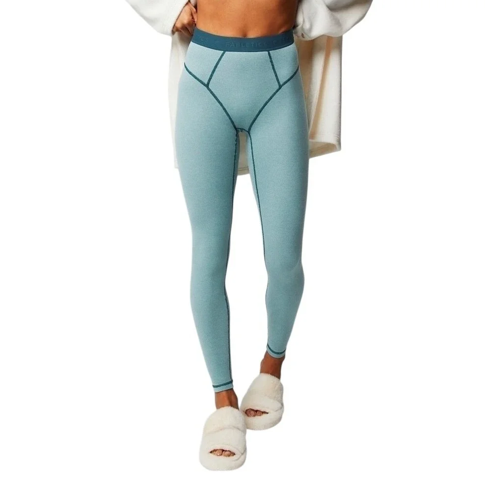 Fabletics Womens Size Medium Waffle Leggings Color Arctic Wave/Midnight Wave NWT - Picture 2 of 8